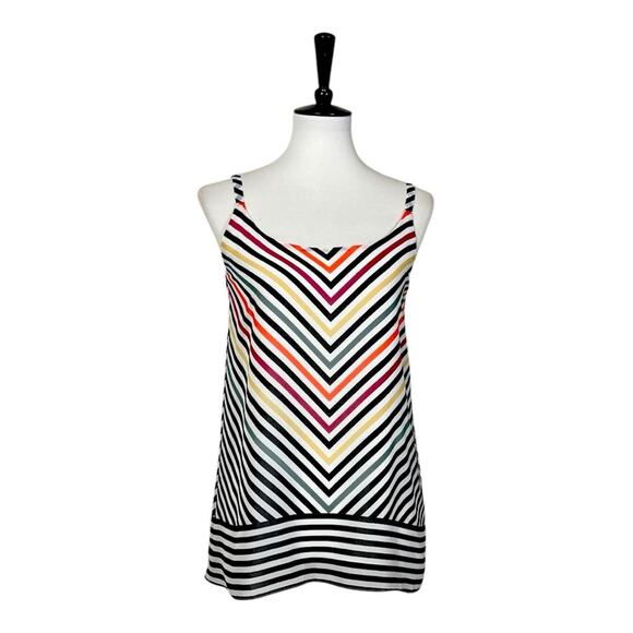Cabi Tank Top #5043 Black White Pink Chevron Stripe Linea Tank Women’s Size XS - Picture 1 of 13